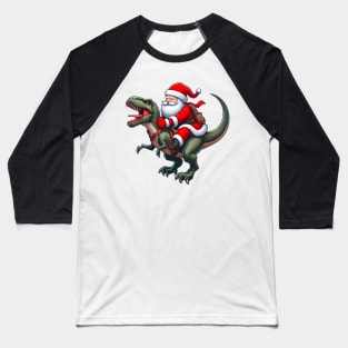 Santa Claus rides a Trex Baseball T-Shirt